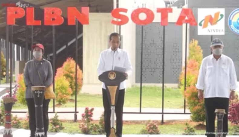 Bareng Mahfud, Jokowi Resmikan PLBN Sota di Merauke