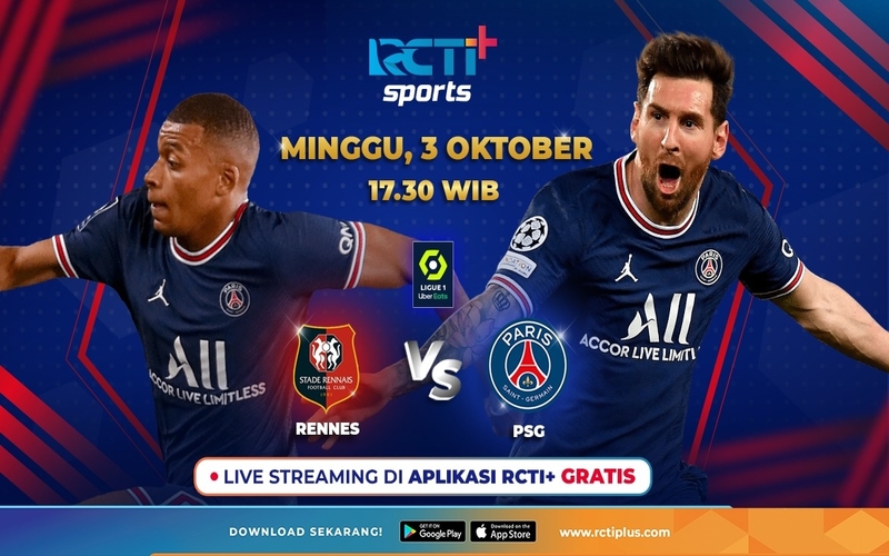 Link Live Streaming Rennes Vs PSG di RCTI+, Menanti Gol Lionel Messi di Liga Prancis