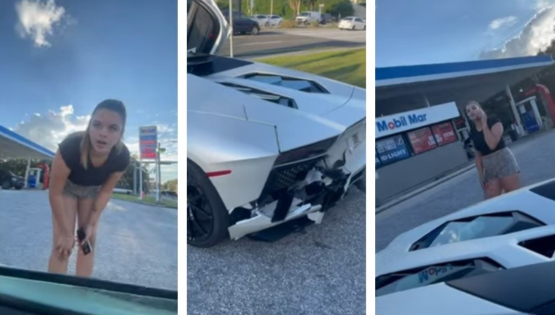 Perempuan Seksi Tabrak Lamborghini Seharga Rp8,7 Miliar, Bukannya Minta Maaf Malah Ngamuk