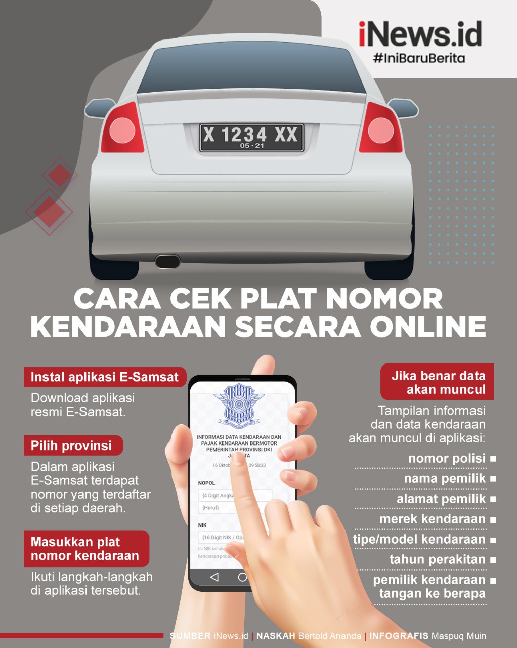 Infografis Cara Cek Plat Nomor kendaraan online