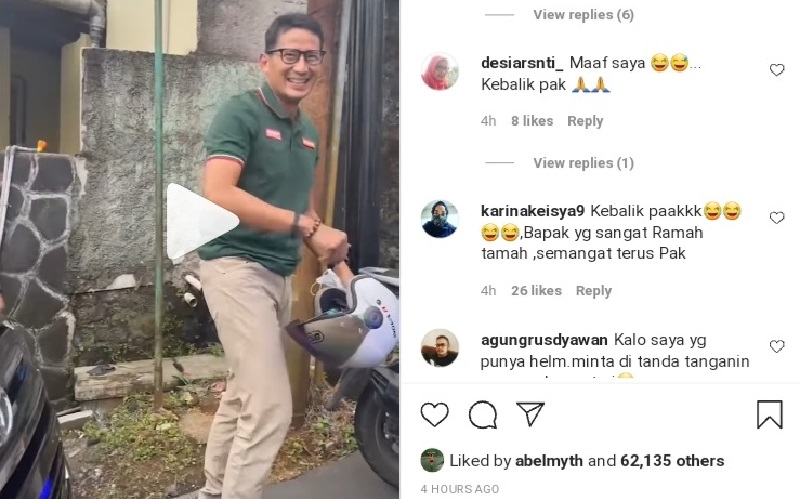 Pinjam Helm Warga, Sandiaga Uno Dibonceng Motor Tembus Kemacetan di Puncak Bogor