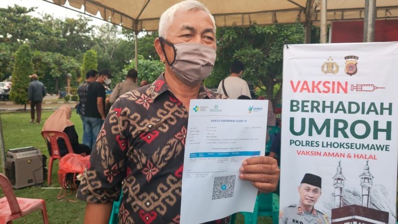 Vaksinasi di Lhokseumawe Berhadiah Paket Umrah Gratis