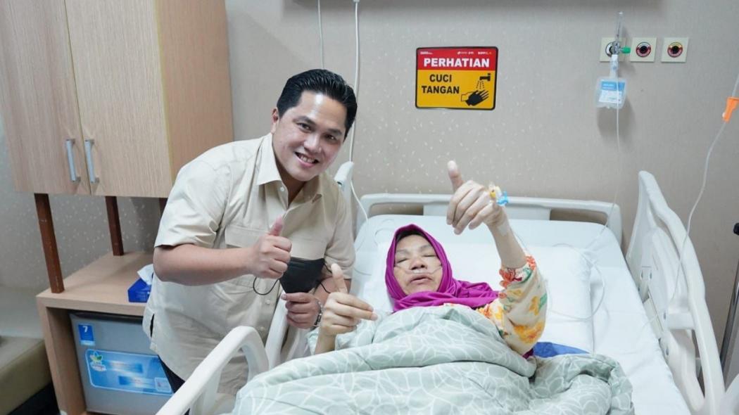Langsung Jenguk Usai Kunker di Palembang, Erick Thohir Doakan Dorce Sehat Kembali