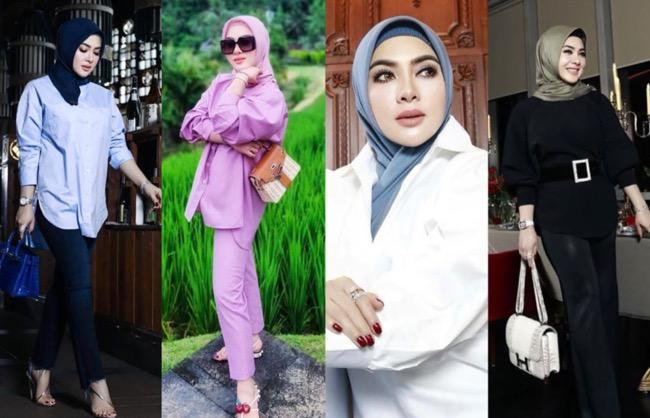 4 Potret Cantik Syahrini Berhijab, Auranya Semakin Terpancar