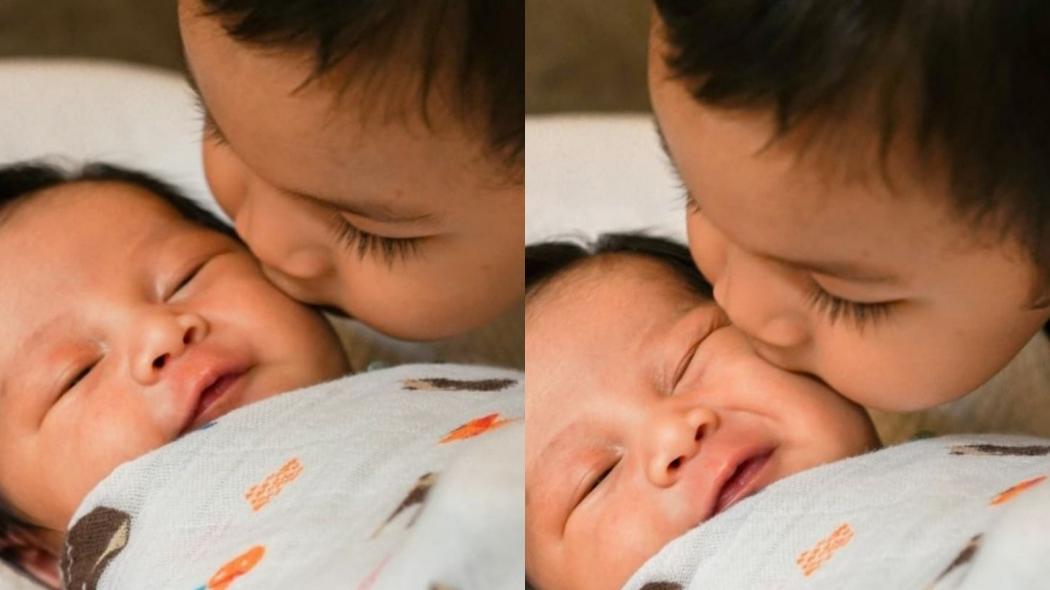 Potret Gemas Kiano Tiger Wong Cium Adik Bayi, Netizen: Masya Allah Pinternya