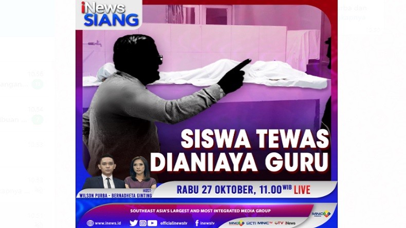 Siswa Tewas Dianiaya Guru, Selengkapnya di iNews Siang
