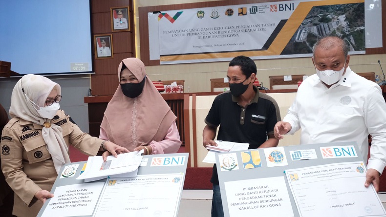 18 Warga di Gowa Dapat Pembayaran Ganti Rugi Lahan dengan Total Rp1,2 Miliar