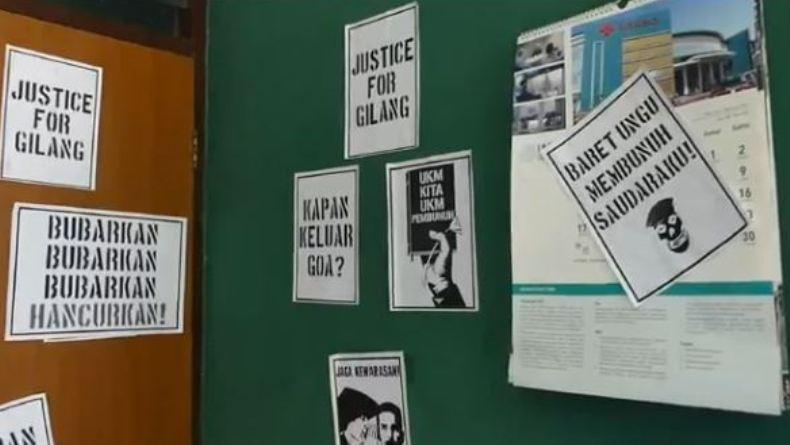 Buntut Kematian Gilang, Kantor Menwa UNS Ditempeli Poster Bernada Kecaman 