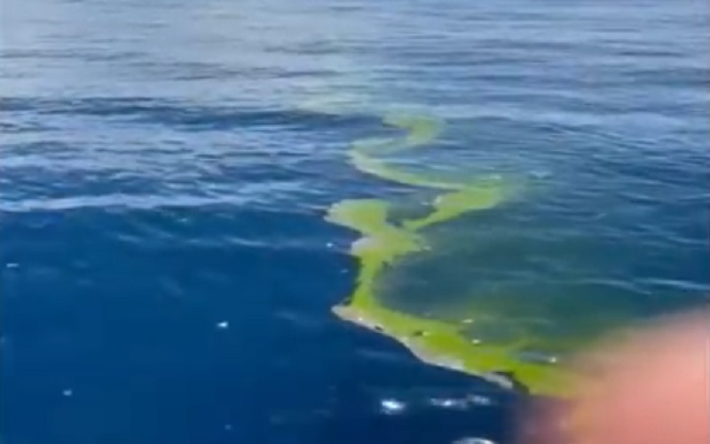 Penampakan Tumpahan Minyak di Laut Bali Lokasi Tenggelamnya KM Liberty