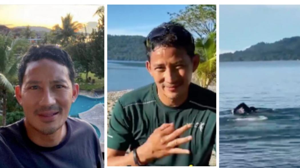 Sandiaga Uno Pamer Momen Bahagia Berenang  di Pantai Natsepa: Luar Biasa Indah!
