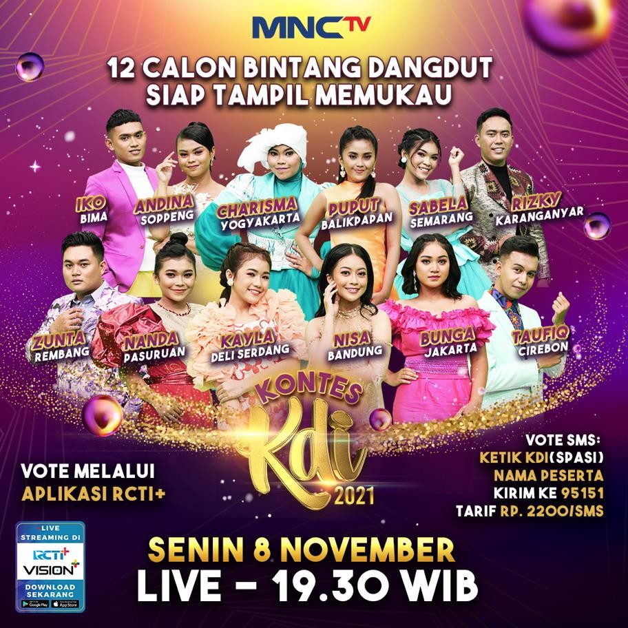 Saksikan 12 Calon Bintang Dangdut Masa Depan Bersaing di Panggung Kontes KDI 2021
