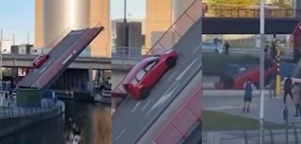 Mengerikan, Mobil Berisi Bayi 1 Tahun Terjatuh dari Jembatan yang Tiba-Tiba Naik