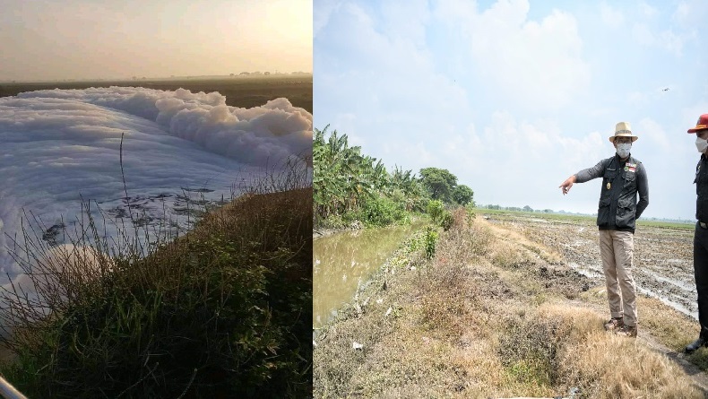 Tinjau Kali Rasmi Tercemar Limbah Mirip Awan, Ridwan Kamil: Dibuang Malam Hari
