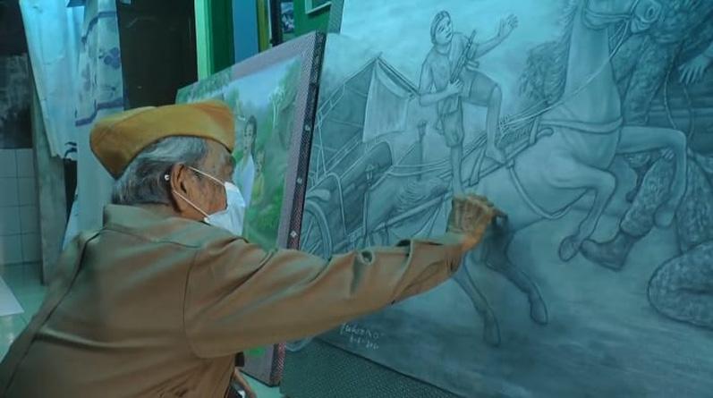 Kisah Trisno Yuwono, Dulu Berperang Lawan Tentara Sekutu, Kini Melukis di Kanvas