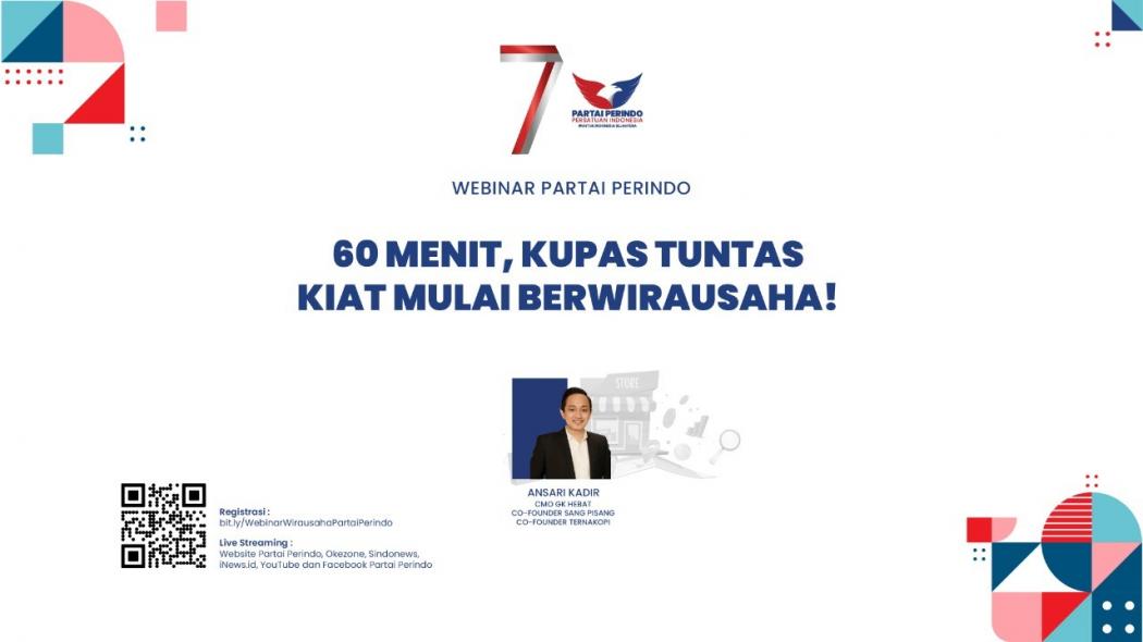 Bos Sang Pisang Buka-Bukaan di Webinar Partai Perindo Bocorkan Kiat Berwirausaha, Daftar di Sini!