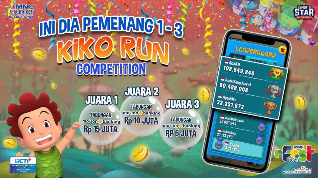 Ini 3 Juara Kiko Run Competition Periode I, Valencia Tanoesoedibjo: Selamat & Terima Kasih Semua Gamer!