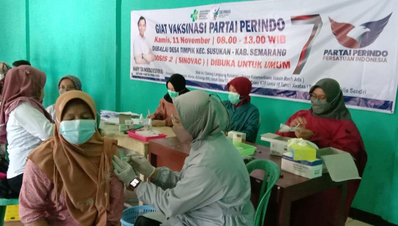 Dukung Pemerintah Tekan Penyebaran Covid-19, Partai Perindo Gelar Vaksinasi Massal di Semarang