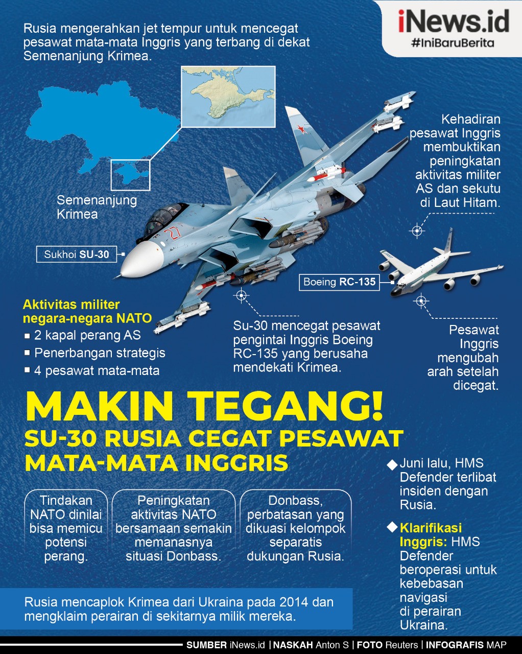 Infografis Makin Tegang! SU-30 Rusia Cegat Pesawat Mata-Mata Inggris