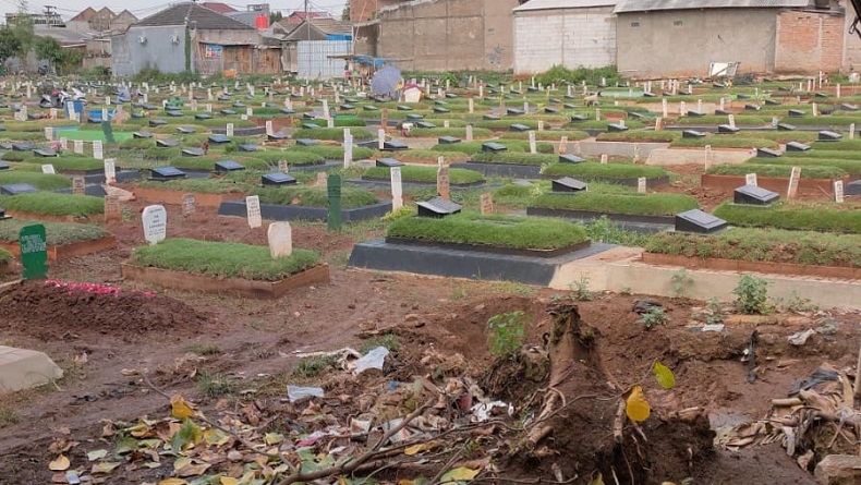 20 Makam di TPU Mangunjaya Bekasi Ambles Sudah Diperbaiki