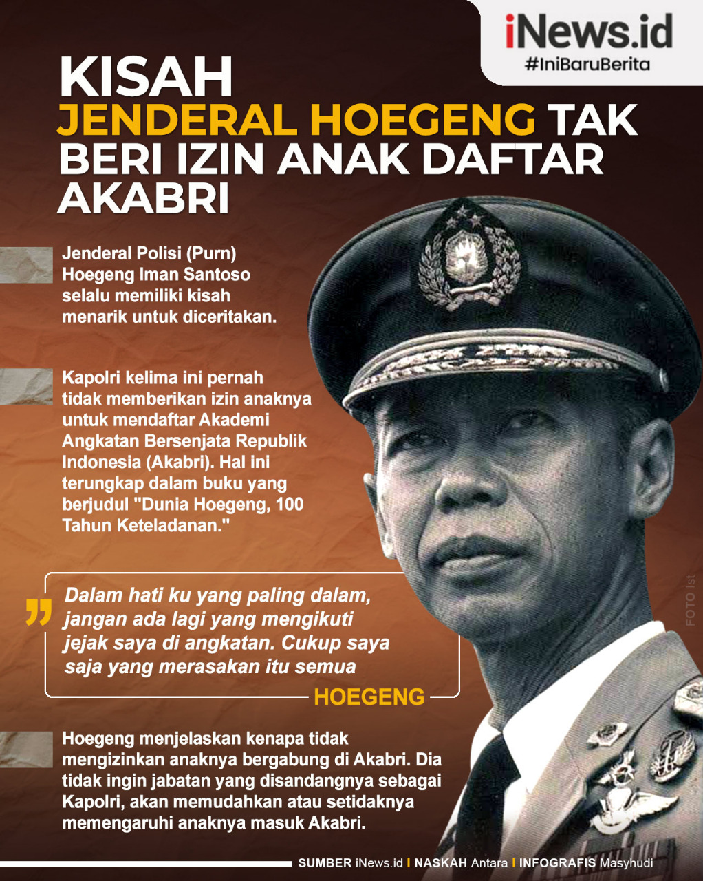 Infografis Kisah Jenderal Hoegeng Tak Izinkan Anak Daftar Akabri