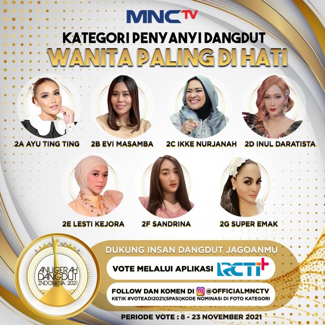Inilah Para Nominasi di Anugerah Dangdut Indonesia 2021