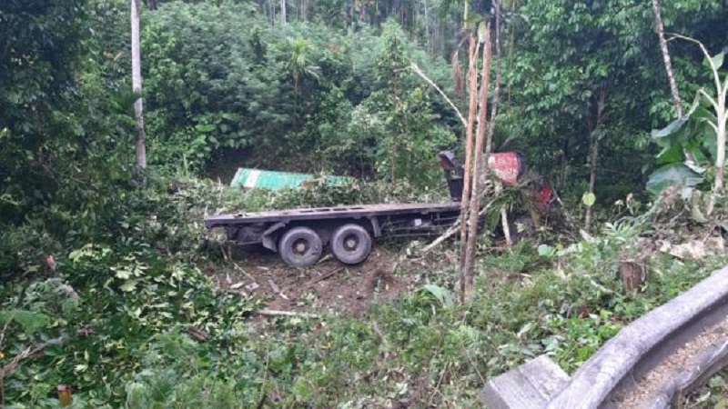 Truk Kontainer Masuk Jurang di Sentani, Sopir Tewas Terjepit Kendaraan