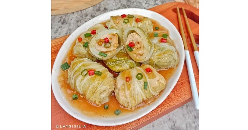 Ide Membuat Sawi Putih Gulung Isi Ayam, Sehat dan Enak