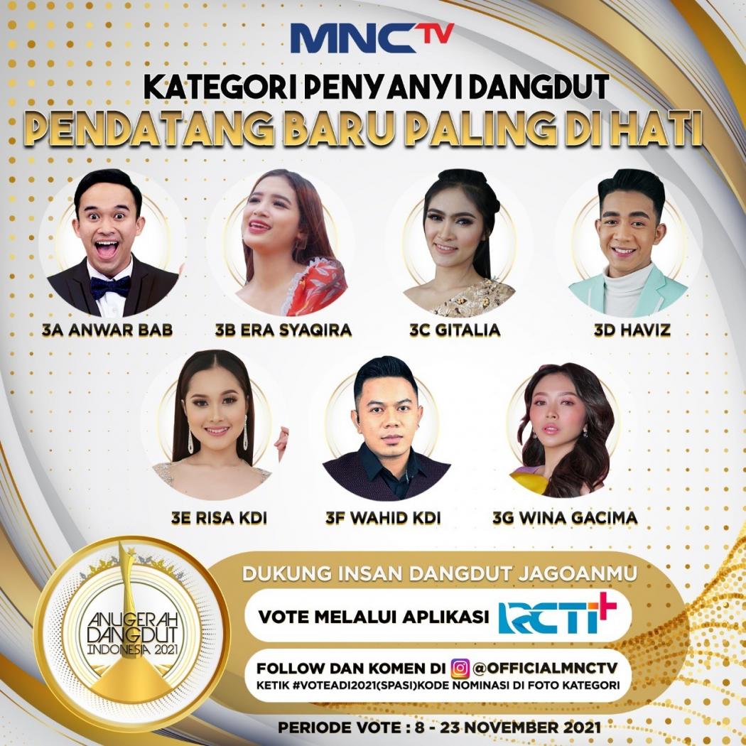 Inilah Nominasi Penyanyi Pendatang Baru Paling di Hati, Siap Unjuk Gigi di Anugerah Dangdut Indonesia 2021