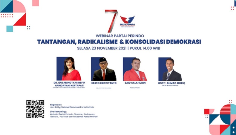 Sekjen PDIP & Sekjen Partai Perindo Bakal Bahas Tantangan, Radikalisme & Konsolidasi Demokrasi, Daftar di Sini!