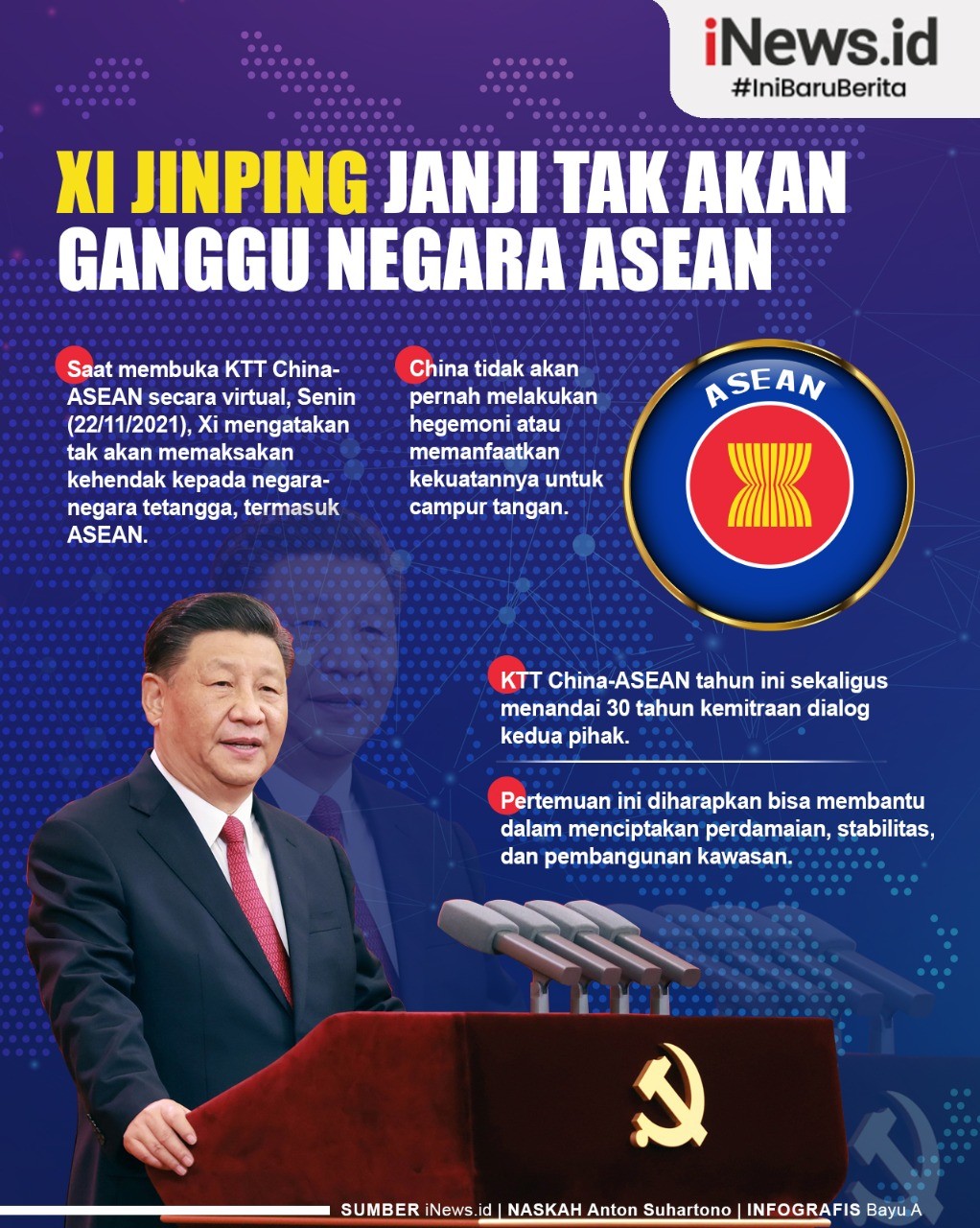 Infografis Xi Jinping Janji Tak Akan Ganggu Negara ASEAN
