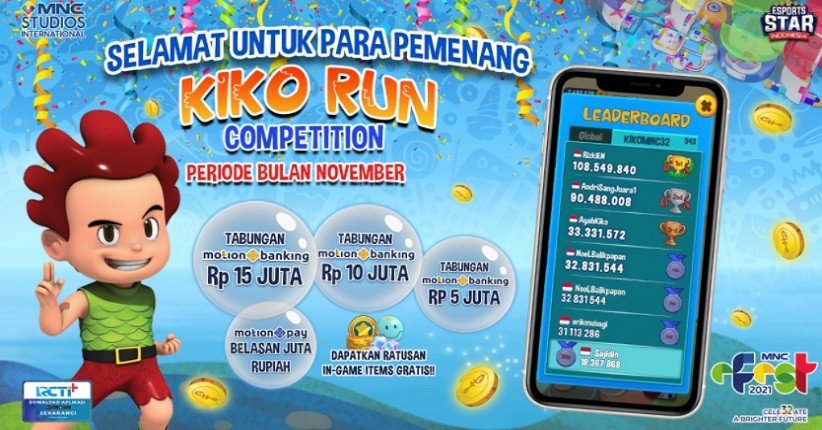 Wow, Inilah Daftar Peserta Yang Berhasil Memenangkan Kiko Run Competition Periode Pertama Bulan November!