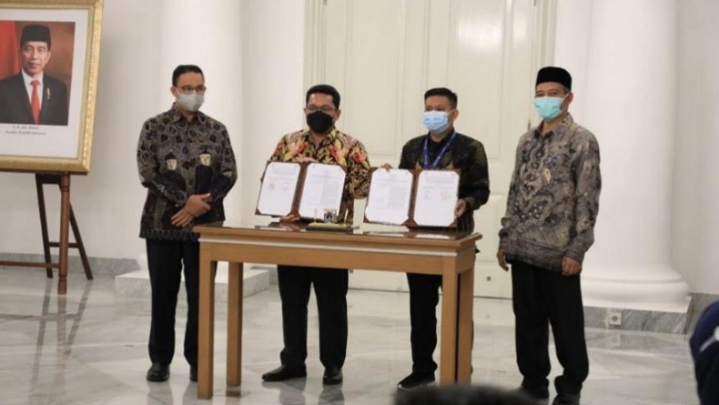 BUMD DKI Teken MoU Perdagangan, Anies : PD Dharma Jaya Akan Pasok Daging ke Pekanbaru