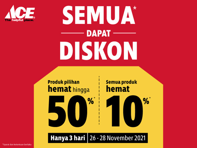 ACE Hardware Berikan Promo Diskon 10 Persen Spesial Akhir Pekan