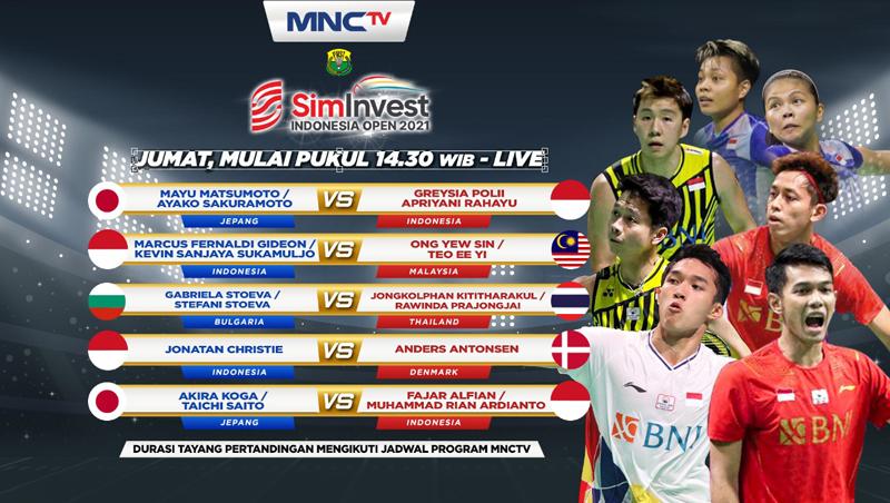 Wakil Tanah Air Jumpa Lawan Tangguh di Perempat Final Indonesia Open 2021