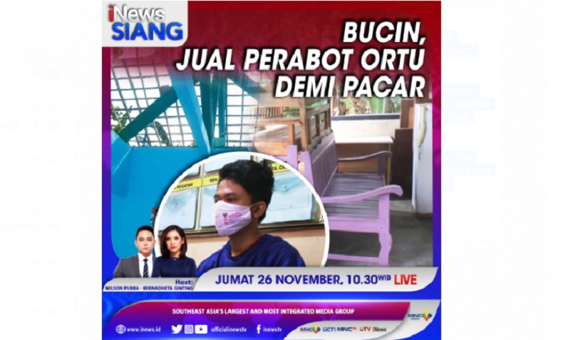 Bucin, Jual Perabot Ortu Demi Pacar, Selengkapnya di iNews Siang