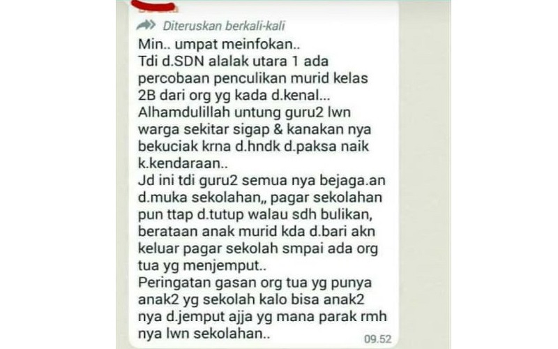 Polisi Bentuk Tim Khusus Selidiki Pelaku Dugaan Penculikan di Banjarmasin Utara 