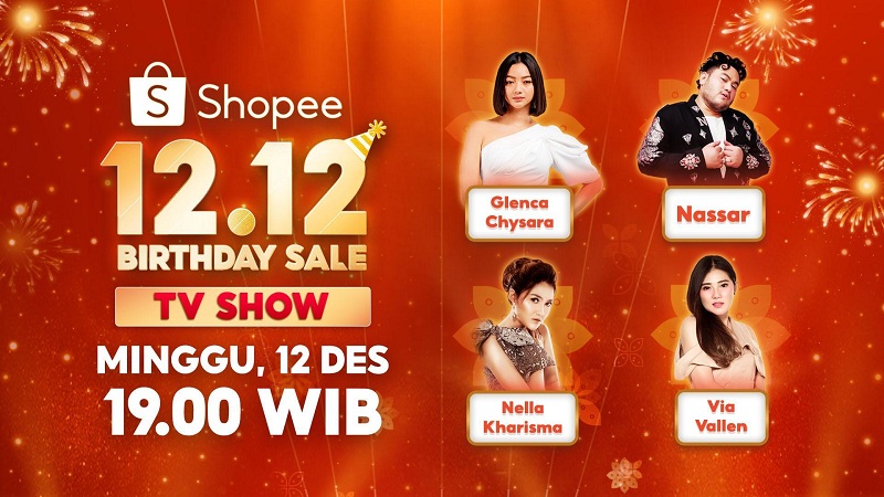 Shopee 12.12 Birthday Sale TV Show, Ada Oppa Nassar Bersama Nella Kharisma dan Via Vallen!