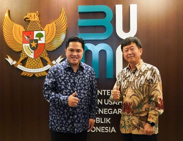  Bertemu Erick Thohir, Bos Krakatau Posco Ungkap Tertarik dengan Industri Kendaraan Listrik Indonesia 