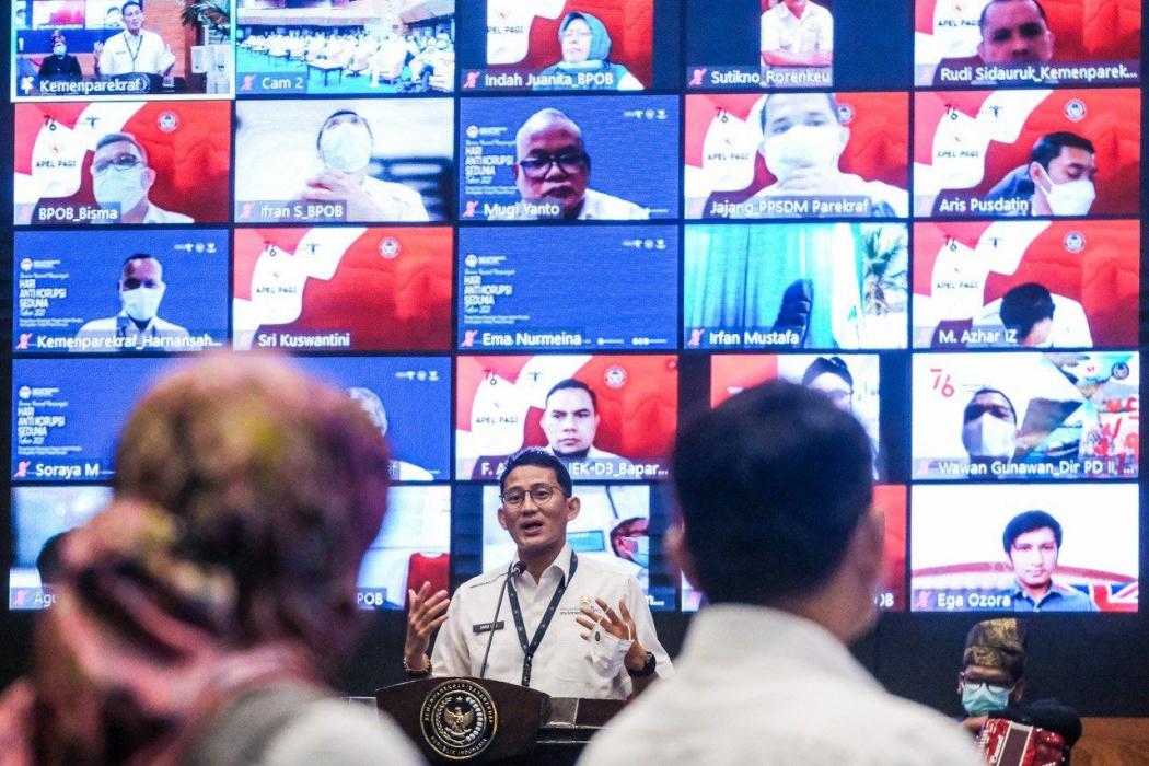 Peringati Hakordia 2021, Menparekraf Sandiaga Uno: Tak Ada Toleransi Bagi Koruptor di Lingkungan Kemenparekraf
