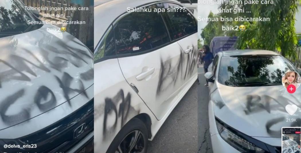 Viral Honda Civic Hatchback Dicoret-coret dengan Kata-Kata Kasar, Pemilik: Ya Allah Tega Banget 