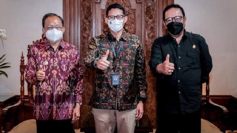 Menparekraf Bertemu Gubernur dan Wagub Bali, Bahas Percepatan Pemulihan Parekraf