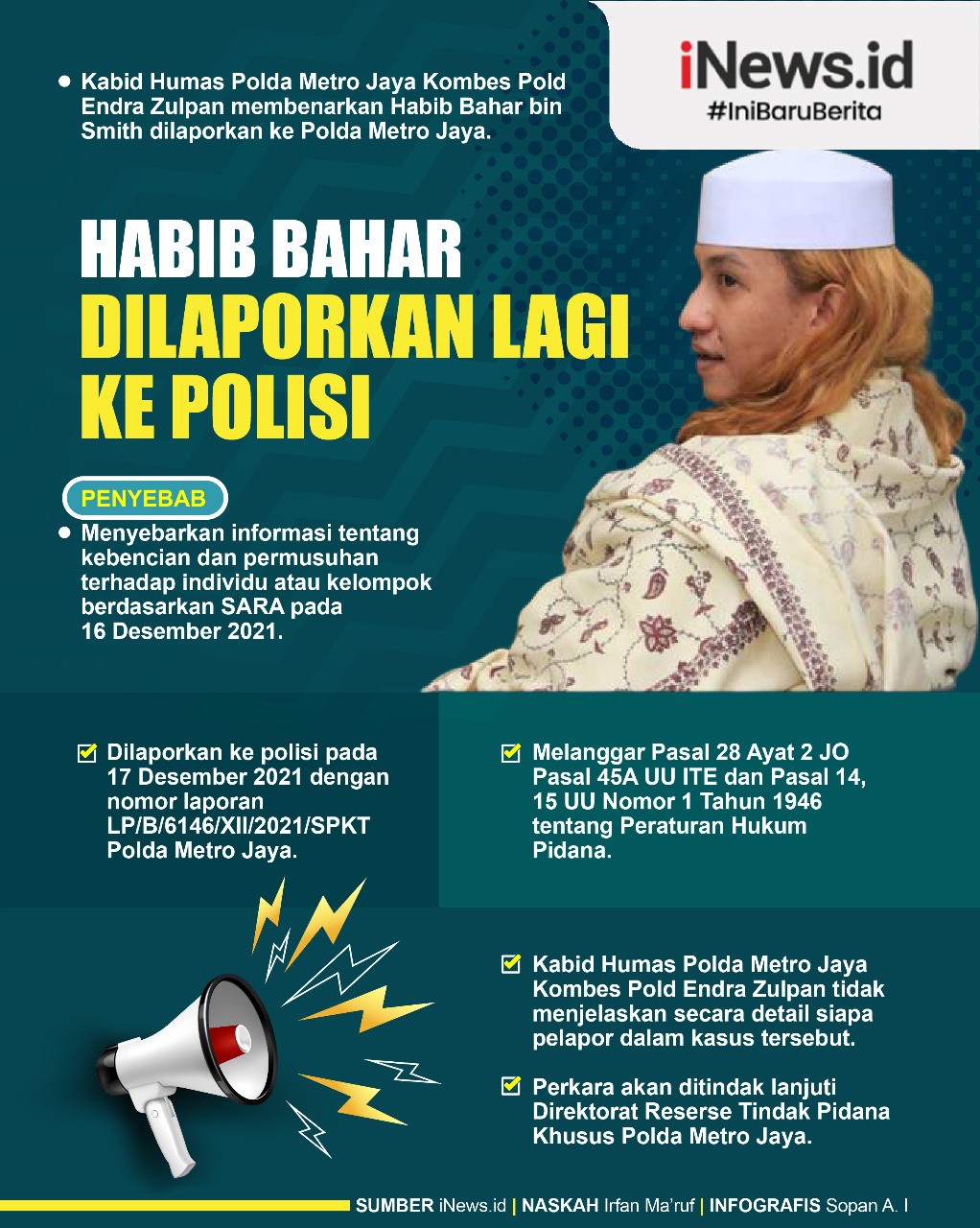 Infografis Habib Bahar DIlaporkan Lagi ke Polisi