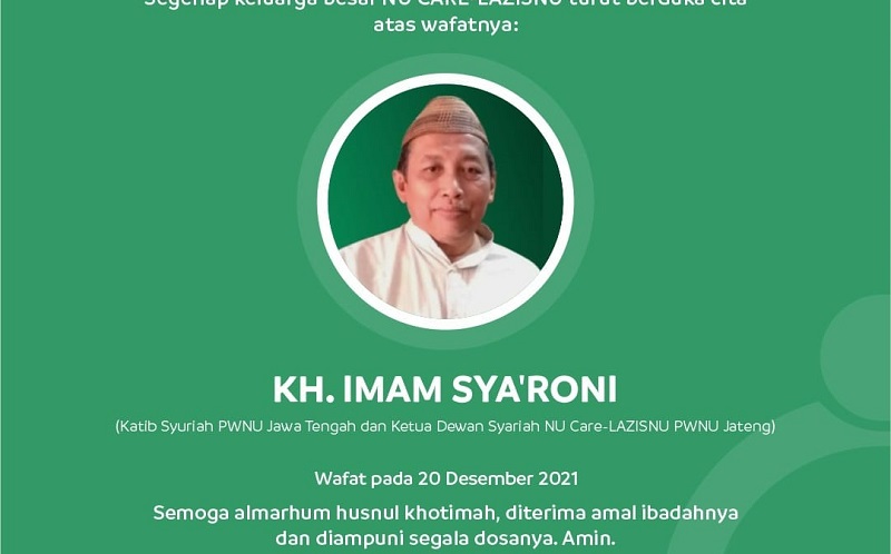 Kabar Duka, Katib Syuriah PWNU Jateng Ahmad Sya'roni Meninggal saat Menuju Lokasi Muktamar