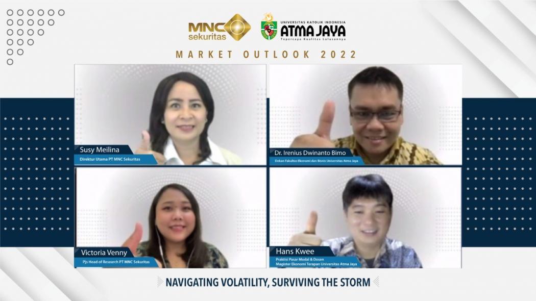 Berikan Navigasi Investasi, MNC Sekuritas dan Magister Ekonomi Terapan Universitas Atma Jaya Gelar Market Outlook 2022