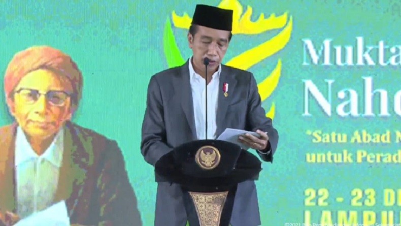 Buka Muktamar NU, Jokowi Ucapkan Terima Kasih kepada Kiai Ikut Bantu Program Vaksinasi