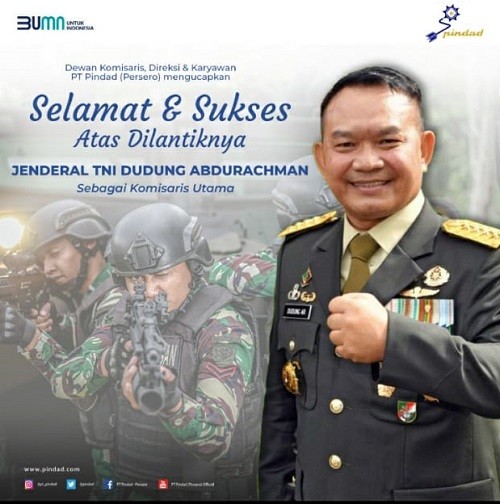 Baru Sebulan Jadi KSAD, Dudung Abdurahman Ditunjuk Erick Thohir Jadi Komut PT Pindad