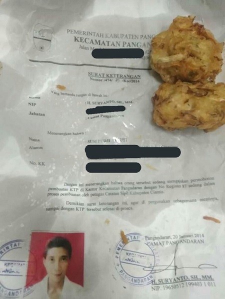 Viral, Surat Kependudukan Susi Pudjiastuti Dijadikan Bungkus Gorengan  
