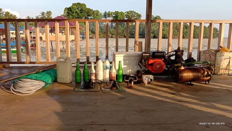 KKP bersama POLAIRUD Tangkap 5 Pelaku Bom Ikan di Morowali