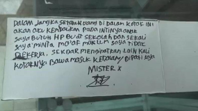 Gasak Uang Kotak Amal di Masjid, Pencuri Ini Tinggalkan Pesan Menyentuh 