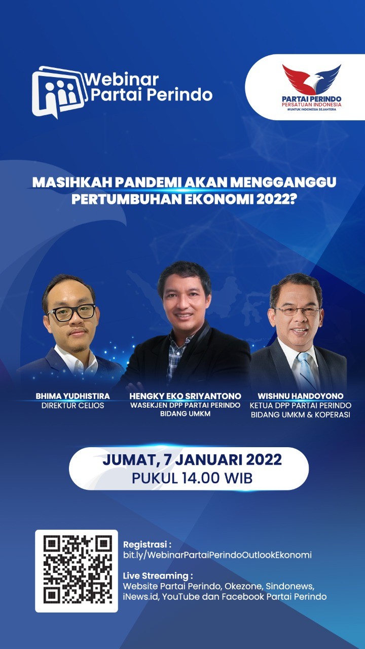 Partai Perindo Gelar Webinar Prospek Ekonomi 2022 di Tengah Pandemi, Daftar di Sini!